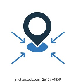 Coordinate Icon Mixed Vector Illustration