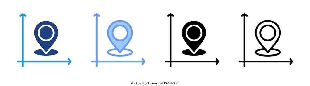 Coordinate icon set multiple style collection