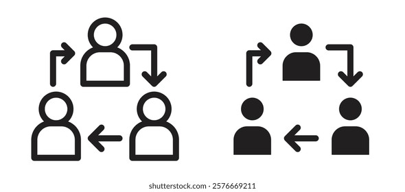 Coordinate icons in outline and stroke versions