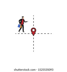 Coordinate line  vector icon isolated. Mobile concept and web design. Flat cartoon character isolated on white background