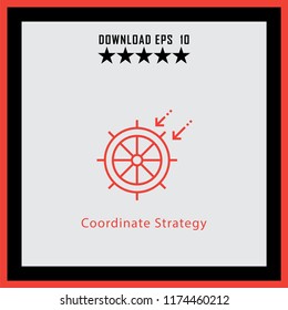 Coordinate Strategy  line icon