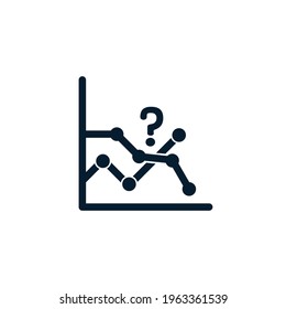 Coordinate system. Analytics concept, lost information, calculation error. Vector icon isolated on white background. 