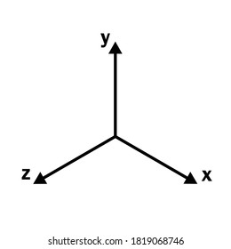 Coordinate System Icon On White Background