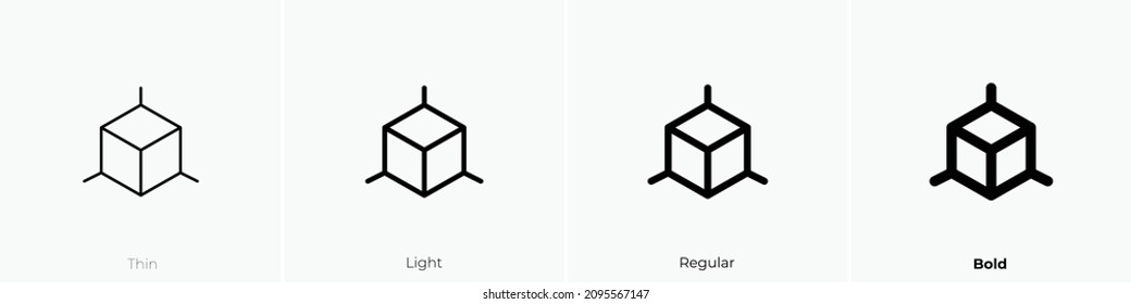 coordinate system icon. Thin, Light Regular And Bold style design isolated on white background