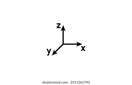 Coordinate system icon vector in mathematics.