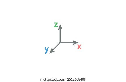 Coordinate system icon vector in mathematics.