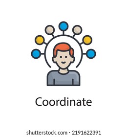 Coordinate vector filled outline Icon Design illustration. Miscellaneous Symbol on White background EPS 10 File