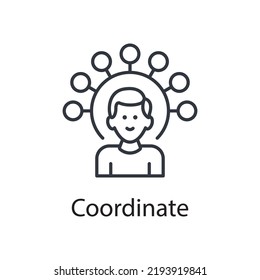 Ilustración de diseño de iconos de contorno de vector de coordenadas. Símbolo diverso sobre el archivo EPS 10 de fondo blanco