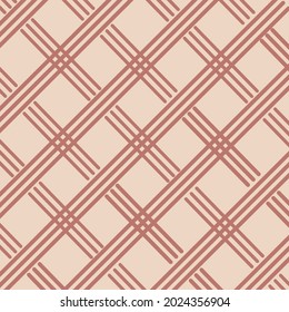 Coordinated brown lines in pattern and background, vector.