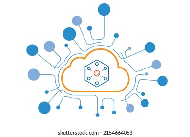 Coordinated cloud response icon vector design