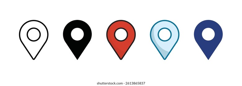 Coordinates Icon Set Multiple Style Collection