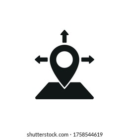 Coordinates icon. Simple vector illustration on a white background.