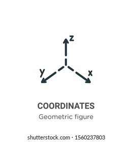 Coordinates vector icon on white background. Flat vector coordinates icon symbol sign from modern geometric figure collection for mobile concept and web apps design.