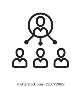 Coordinating line icon with people