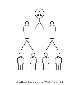 Ícone de linha de coordenação com pessoas