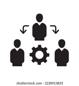 Coordinating people concept line icon. Simple element illustration. Coordinating people concept outline symbol design.ordinating people concept outline symbol design.