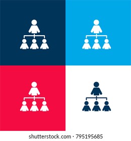 Coordinating People four color material and minimal icon logo set in red and blue