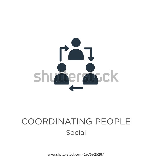Coordinating people icon vector. Trendy flat\
coordinating people icon from social collection isolated on white\
background. Vector illustration can be used for web and mobile\
graphic design, logo,\
