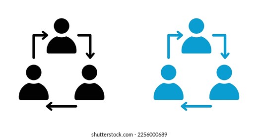 Coordinating people vector icons set 