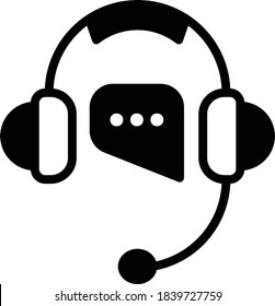 Coordination and Communication Officer Sign, Support agent Concept, hrm symbol on white background, Headphone with mic design vector Glyph Icon, 