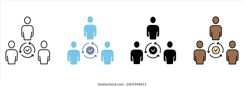 coordination concept line icon. Simple element illustration.