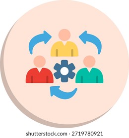 Icono de estilo de círculo plano de coordinación