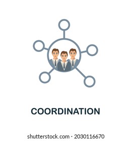 Coordination flat icon. Simple sign from gamification collection. Creative Coordination icon illustration for web design, infographics and more