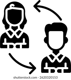 Coordination Icon Glyph Vector Illustration