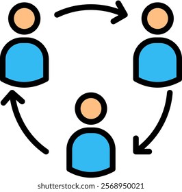 Coordination Icon Lineal Color Vector Illustration