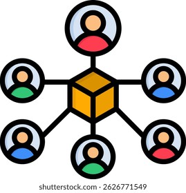 Coordination Icon Lineal Color Vector Illustration