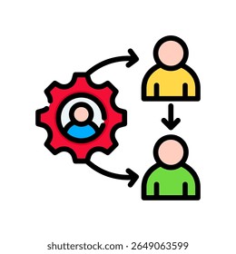 Coordination Icon Lineal Color Vector Illustration