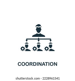 Coordination icon. Monochrome simple Project Planning icon for templates, web design and infographics