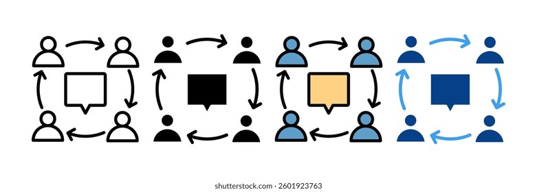 Coordination Icon Set Multiple Style Collection