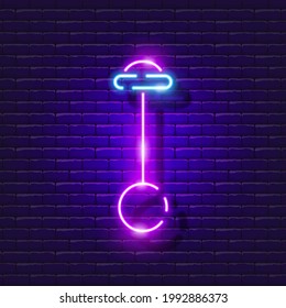 Coordination jump rope neon icon. Neuro Skipping rope glowing sign. Vector illustration for design. Sports concept.