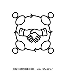 Coordination Line Art Vector Icon