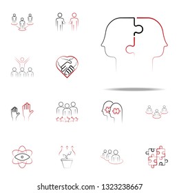 coordinative relationship colored hand drawn icon. Team icons universal set for web and mobile