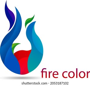 coorfull flame or fire icon 