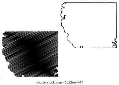 Coosa County, Alabama (Counties in Alabama, United States of America,USA, U.S., US) map vector illustration, scribble sketch Coosa map