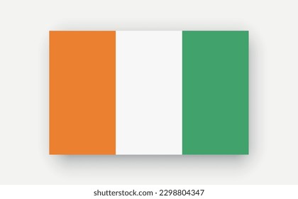 Costa de Marfil. Bandera detallada sobre fondo blanco. Ilustración del vector