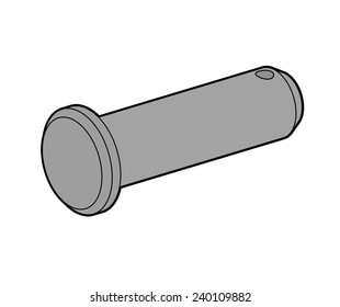 Cooter pin with head isolated on white background.