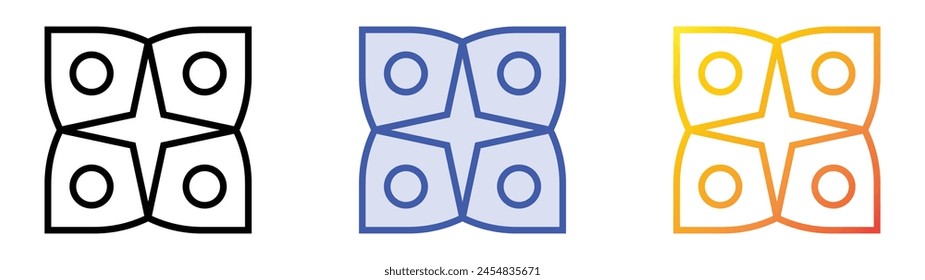 cootie catchers icon. Linear, Blue Fill and Gradient Style Design Isolated On White Background