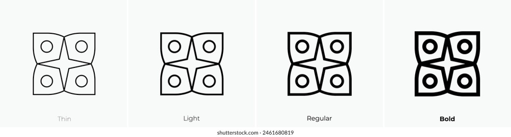 cootie catchers icon. Thin, Light Regular And Bold style design isolated on white background