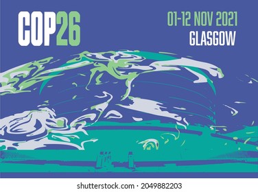 COP 26 Glasgow 2021 vector illustration - International climate summit
