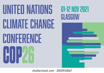 COP 26 Glasgow 2021 Vector Illustration - United Nations Climate Change Conference