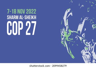 COP 27 - Sharm El-Sheikh, Ägypten, 7./18. November 2022 - Internationaler Klimagipfel, Vektorgrafik