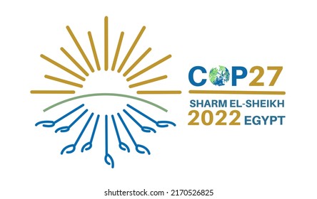 COP 27 - Sharm El-Sheikh, Egypt, 7-18 November 2022 - International climate summit vector illustration