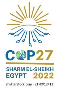 COP 27 - Sharm El-Sheikh, Ägypten, 7./18. November 2022 - Internationaler Klimagipfel, Vektorgrafik