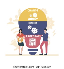 COP - Change Order Proposal acronym. business concept background.  vector illustration concept with keywords and icons. lettering illustration with icons for web banner, flyer, landing pag