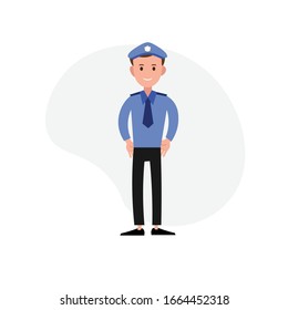 Cop flat illustration of character. design element