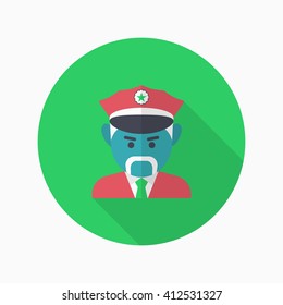 Cop icon, Vector flat long shadow design. EPS10
